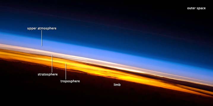 Earth's Colorful Atmospheric Layers Photographed from Space